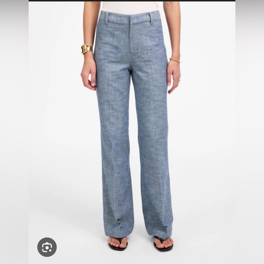 Madewell crafted in Italian fabric‎ cotton Light Blue Wide Leg Pants